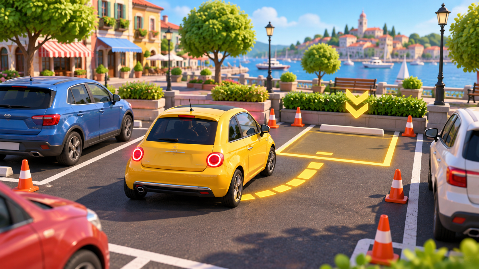 Ilustrasi konsep game Car Parking Simulation